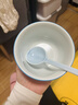 【天天低价】新款釉下彩陶瓷碗餐具套装少女心ins风陶瓷碗勺 初雪一碗一勺活动 实拍图