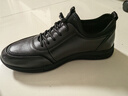 蜘蛛王 SPIDER KING 休闲皮鞋男运动鞋男士商务系带软皮鞋子男 213QA02135 黑色 37 实拍图