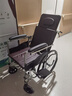 鱼跃(yuwell)手动轮椅车H059B老人半躺护理型带坐便椅餐板钢管可折叠 实拍图