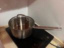 菲仕乐奶锅不锈钢汤锅婴儿辅食锅煮面锅宝宝热奶小锅电磁炉燃气灶通用 新家庭奶锅优选-玻璃盖-带屉 18cm 实拍图