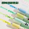 得力（deli）高颜值熊猫不易晕染荧光笔  考试复习划重点标记学生文具马克笔记号笔手账绘画涂鸦 4支/盒SK233 实拍图