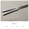 yy钢鹦鹉螺 夜光款蝴蝶刀【桔梗balisong】不锈钢内衬安全未开刃 白绿白刃 实拍图