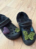 卡骆驰（CROCS）秋冬洞洞鞋贝雅暖绒暖棉休闲一脚蹬花园鞋|206633 黑/黑-060 (建议买大一码) 39 (240mm) 实拍图
