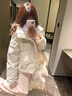 艾珠儿（Aizhuer）甜美波点羽绒棉服女2025冬季新款加厚面包服棉袄翻领短款棉衣外套 米白色 M 实拍图