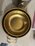 网红海鲜金锅不锈钢韩式锅双耳汤网红泡面金色加厚耐用加固小干锅 金色 22cm 实拍图