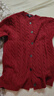优衣库女装纽花圆领针织开衫/毛衣外套空调衫通勤秋冬新款481477 16 红色 S 实拍图