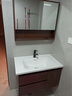 妙泉海新中式实木浴室柜陶瓷一体盆卫浴洗脸盆柜组合卫生间洗漱台洗手盆 【促销】胡桃80cm普通镜柜主柜 实拍图