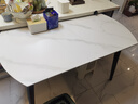 顾家家居（KUKA）岩板餐桌椅子现代简约可伸缩折叠饭桌家用餐桌椅组合7209方圆两用 0.8M转盘(仅限7186可用) 哑光雪山石 实拍图