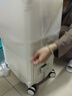 左汀Pro版多功能行李箱铝框拉杆箱结实抗压大容量旅行箱学生密码箱 烟白色【中置铝框+铝合金包角】 24英寸 ，适合3-5天中途旅行 实拍图