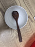 Edo小号吃饭勺 日式圆口家用木质长柄榉木吃播专用拌饭干饭喝汤勺 实拍图