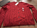 优衣库女装纽花圆领针织开衫/毛衣外套空调衫通勤秋冬新款481477 16 红色 L 实拍图
