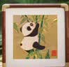 南京历代云锦博物馆南京云锦研究所熊猫刺绣摆件中国特色工艺品七夕礼物纪念品送老外 六则黄地竹报平安摆件 17*17*2 实拍图