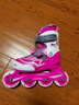 米高轮滑鞋儿童溜冰鞋直排轮可调尺码透气培训初级教学生用旱冰鞋MI0 粉K12套装(K12盔+PE1护+包) MI0 S (推荐鞋码27-30内长17-19.5cm) 实拍图