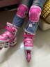 迪士尼（Disney）草莓熊儿童轮滑鞋全闪溜冰鞋直排旱冰鞋 女童滑冰鞋初学可调 实拍图