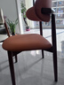 椅子餐椅全实木餐厅椅家用餐桌靠背椅网红皮凳子北欧现代酒店歺椅 胡桃色+米白猫抓皮（自己安装） 实拍图