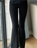 FitonTon高腰喇叭裤女秋冬显瘦松紧腰马蹄裤垂感弹力休闲裤黑色微喇裤 实拍图