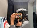 野马（YEMA）摩托车头盔男女士电动车3C认证大码半盔冬季保暖防雾电瓶车安全帽 均码-亚钛灰 透明镜片+防雾贴片 实拍图