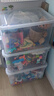 禧天龙塑料衣物收纳箱玩具整理箱55L 透明 3个装 带轮 实拍图