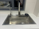 奈田（NTNO）厨房水槽大单槽洗菜盆一体盆304不锈钢加厚5.0压纹耐磨集渣洗碗槽 雅银集渣大单槽+三挡抽拉龙头 68*46cm【台控下水-加厚5.0】 实拍图