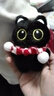 黑猫玩偶毛绒公仔挂件ins可爱猫咪包包挂饰情侣礼物送女朋友礼物 红白围巾+黑猫【送黑色珠珠链】 会吱吱叫【10厘米左右】 实拍图