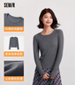 森马（Semir）长袖T恤女吸湿发热抗菌紧身内搭2024圆领抓绒套头衫109724101007 实拍图