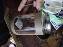 玻璃水杯商务杯大容量男女生带盖泡茶饮水礼品杯家用把手杯 咖色 500ml 1只 实拍图