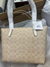 蔻驰（COACH）【品牌直供】女士FIONA24手提单肩托特包沙黄配白垩色CBT18 实拍图