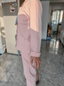 京东京造【10A抑菌】A类一等品50支纯棉睡衣女睡衣秋冬情侣家居服浅粉XL 实拍图