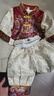 罗蒙周岁衣服抓周服男宝宝女宝百天满月生日唐装新中式演出服 红色 L 实拍图