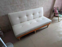 沙发小户型出租屋折叠两用沙发床客厅多功能新款公寓卧室小沙发 米白拼橙色【免洗猫爪皮】 单人位 1.2m 实拍图