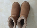 意尔康雪地靴女短筒棉鞋加绒女靴保暖面包鞋 26322W 浅棕色 38  实拍图