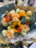 艾斯维娜鲜花速递向日葵混搭花束生日礼物全国同城配送 向日葵香槟韩式花束 实拍图