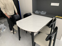 林氏家居现代岩板餐桌家用圆餐桌可伸缩折叠餐桌椅组合小户型饭桌子LS628 【黑色|1.3米|4椅】伸缩圆餐桌+169餐椅 实拍图
