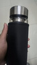 杯套保温杯保护套斜跨通用水杯套防摔隔热防烫玻璃杯袋子提绳简约 黑色小号（6cm*14.5cm） 无规格 实拍图