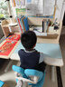 光明园迪（GMYD） 儿童学习桌椅套装可升降学生书桌可调节多功能写字桌椅诚者F120 诚者F120冰海蓝+A6-2卡其+蓝椅套 实拍图