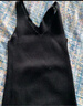 猫人（MiiOW）无尺码针织背心女士吊带背心打底衫女春秋V领美背修身内搭 黑色 实拍图