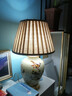 圣玛帝诺 大气复古美式陶瓷台灯欧式客厅卧室现代仿古布艺全铜台灯 花色大号亚麻折罩（高62宽38） 按钮开关 实拍图