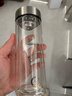 希诺（HEENOOR）抗菌玻璃杯双层防烫办公车载水杯男高档泡茶杯子XN-9303 360mL 实拍图
