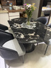 鲁菲特大理石餐桌意式轻奢高级感微晶石高端餐桌可旋转方圆两用餐厅饭桌 黑玫瑰桌面-碳素钢底座-268#椅 1.35米 一桌六椅 实拍图