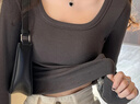 浪莎方领打底衫女25秋冬新品加厚磨绒螺纹长袖修身抑菌防螨内搭上衣 实拍图