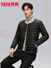 鸭鸭（YAYA）佟丽娅同款轻薄羽绒服女新款冬季短款圆领内胆修身时尚薄外套男 黑色【男款无领YE3C700311Y】 3XL 实拍图