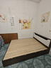 庄闲和实木床简约现代主卧家用1.5单人床出租房用1.8米榻榻米软包双人床 橡木灰色单床【满铺款】 1.5*2米【前30名抢】 实拍图