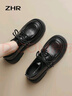 ZHR乐福鞋女学院风减龄厚底单鞋女软萌大头百搭女鞋 PJF01 黑色 38 实拍图