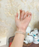 老凤祥白月光玉手镯女冰种宽条玉髓镯子首饰妈妈生日礼物女友老婆纪念 [56圈口]10N白月光手镯 实拍图