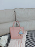 无印良品（MUJI） 手编包 环保材料 手提包菜篮子 编织包草编包 包包 女包 粉红色3A 小 长24*宽10*高24cm 实拍图
