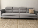 全友家居 北欧简约一字沙发客厅小户型布艺沙发脚凳四人位沙发直排式 实拍图