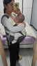 抱抱熊婴儿背带腰凳多功能抱娃神器背婴带前后两用新生儿童坐凳宝宝腰登 C26印花卡尓灰（加宽软弹PU坐凳） 实拍图
