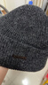 CACUSS纯羊毛毛线帽子男士秋冬加厚保暖护耳帽大头围套头针织帽黑深灰 实拍图