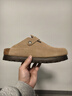 东园物作勃肯鞋男女同款包头拖鞋秋冬情侣2025最新款时尚厚底休闲外穿拖鞋 卡其色【软木厚底+牛反绒】 38 【正码】 实拍图