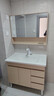 浴尚雅（YUSHANGYA）浴室柜陶瓷一体盆落地式洗脸盆柜组合实木卫生间洗 90CM奶油风落地柜+储物镜柜 实拍图